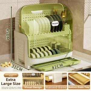 XINGYOU | Dust-proof and Drainable Multi-functional Double-layer Kitchen Rack