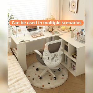 L Shape Table Office Table Computer Desk Meja Belajar Study Table Writing Table with Book Rack Computer Table Meja Komputer Laptop Table