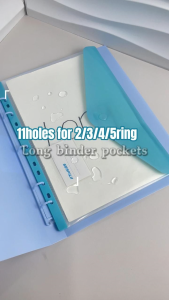 4Pcs Long Envelope Binder Pockets 11holes File Bag Loose Leaf for 2/3/4/5Ring Binder Folder 23x34CM