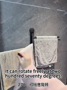 🧑‍🚀Space Aluminum ozi mall Suction towel rack  Rak tuala Towel hanger Bathroom towel hanger Towel hanger wall Towel rack bathroom