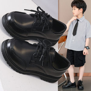 lontakids Kids Baby Boys Formal Black Leather Shoes Velcro Closure Soft Soled Comfort Casual School Uniform Shoes Toddler Little Kids