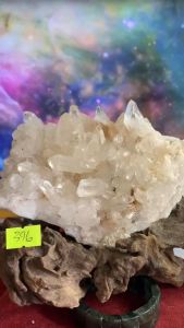 Đá thạch Anh búp TEMUARIAN KÈM ĐẾ tán sắc pha lê tự nhiên trong suốt vàng Citrine thanh tẩy thiền định tarot cực mạnh Clear Quartz Natural