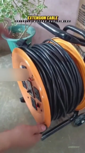 REAIM Heavy Duty Cable Reel - 15M/30M/50M Extension Wire Power Cord with Safety Breaker & Copper Core (220V)