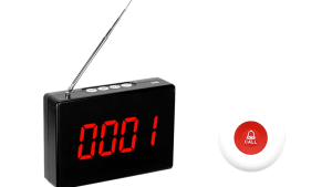 Chunhee Wireless Call Button System for Restaurants Hotels Cafes&ndash Multiple Buttons & Multiple Screen Display Receiver (Max 99 Buttons Multiple Receivers Wireless Pager Remote Call System Waitstaff Alert System Customer Service Communicati