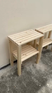 Shelfie – ชั้นวางของไม้สน 2 ชั้น สไตล์มินิมอล โต๊ะข้างโซฟา โต๊ะหัวเตียง ชั้นวางหนังสือขนาดเล็ก