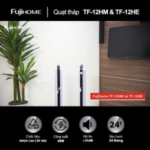 Quạt cây nhập khẩu FUJIHOME TF-12HE Điều khiển từ xa nút bẩm cảm ứng 3 chế độ gió lọc không khí ionizer bảo hành điện tử toàn quốc 24 tháng