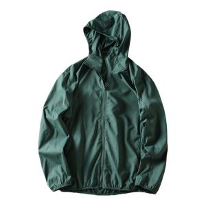 Spring Summer New Lightweight Breathable Foldable Mens Outdoor Casual Hooded Sun Protection Clothing Jacket Pure Color