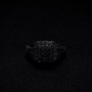 Huitan Luxury Women Geometric Ring Inlaid Bright Cubic Zirconia Fashion Lady Wedding Party Accessories Versatile Chic Jewelry