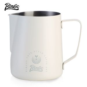 BINCOO Coffee Latte Cup Milk Foam Cup Stainless Steel Coffee Pot 350ML/600ML Inner Scale Coffee Milk Can Professional Embossed Novice