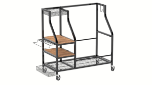 4 Layer Golf Rod Storage Rack with 360°Rolling Wheels Golf Equipment Storage Organizer Rack Golf Shoes Storage Rack Multi Function Sports Equipment Accessories Rack Save Space