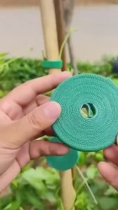 2/100M Nylon Cable Ties  Self Adhesive Green Plants Hook Loop Support Fixed Fasteners Strips Tape Garden Twine Bandage Tool