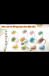 Đèn led có đế kẹp bàn tích điện G01 siêu sáng hình gấu dễ thương nhiều màu sắc ngẫu nhiên  có thể gập xoay mọi chiều