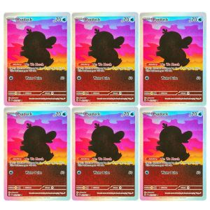 Funism | DIY Charmander Bulbasaur Eevee Psyduck Squirtle Fan‑Art Full‑Art Card Silhouette Style English Game Collection Card Toy