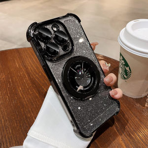 Flash Powder 360° Rotating Stand Compatible with Apple 16Promax New 15Pro Built-In Lens Film 14 Airbag 16E Anti-Fall Protective Case 13 High-End Creative 12 Outer XS Trendy 7