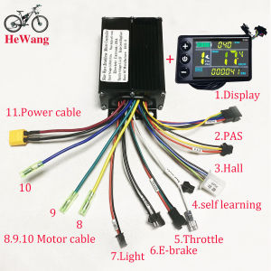 24V 36V 48V 500W 20A E-Bike Sine Wave Brushless Motor Controller With S866 Colour LCD Display for E-Scooter PAS， throttle Light