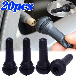 【Pphha】20PCS TR413 TR414 Vacuum Tire Valve Nozzle with Dust Cap Car Motorcycle Bicycle Snap-in Tubeless Tyre Rubber Valve Replaceable Parts