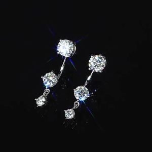 A pair of 925 silver moissanite tassel earrings design earrings niche mens and womens couple earrings