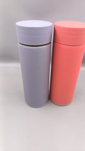 *CORAL AND LAVENDER INSULATED TRAVEL TUMBLERS WITH RIBBLED LIDS. YCBW-304*