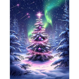BILIBILI | 5D DIY Full Drill Diamond Painting Kit Snow Christmas Tree Winter Holiday Scene For Adults Home Wall Decor Relaxing Gift