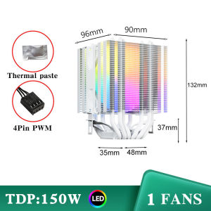 6 Heat Pipes CPU Air Cooler 4Pin PWM PC Procesor Cooler for Intel LGA 1700 1200 1150 1151 1155 1156 2011 X79 X99 AM3 AM4 AM5