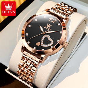 OLEVS | OLEVS 5189 Original Quartz Women Watch Stainless Steel Strap Diamond Heart Design Quartz Watch for Women Elegant Ladies Watch