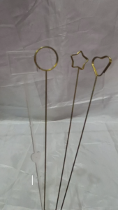 Stick Card Holder Plastick Stik Kartu Ucapan Bening Besi plastik Bulat Love satuan ecer satuan