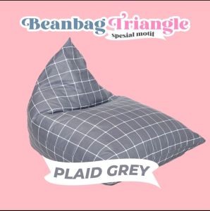 Bean Bag Triangle Motif Katun size S Include Isi Siap Pakai