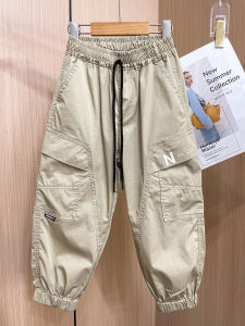Boys Summer Thin Pants Anti-Mosquito Workwear Long Trousers Casual Style Childrens Fashionable Cotton Blend Breathable