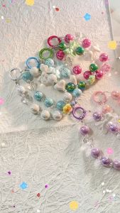 Universal Phone Lanyard Wrist Pendant BLoket Pergelangan Tangan Lanyard Telefon Universal Bow Knot Rantai Manikow Knot Chain Beads Flower Pendant Anti-Loss Keychain Charm Bracelet Pendant for Phone Bags Keys Hangings Decoration Pesona Rantai Kunci 手机链 钥匙扣