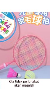 Mainan Raket Bulutangkis Anak Untuk Usia 3-6-12 Tahun Untuk TK SD Ters - Standard Pink