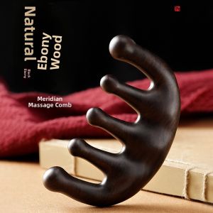 Black Ebony Massage Comb Expert Level for Men And Women Meridian Tool Five Tooth Claw Comb Hair Scalp Scratching Brush