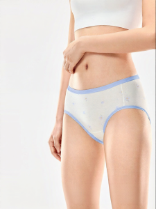 Purcotton | High Waist Printed Color-blocked Womens Panties