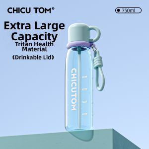 CHICU TOM | Childrens Tritan Water Bottle with Straw