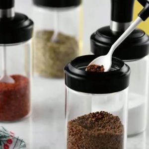 Botol Bumbu Dapur Satuan Kedap Udara dengan Sendok Ukuran 250 ml