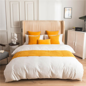 ผ้าปูเตียงผ้าปูปลายเตียงผ้าปูเตียงลายทางสีชมพูสำหรับโรงแรมหรูหราเบาๆผ้าปูเตียงสไตล์นอร์ดิกสำหรับใช้ในบ้านโรงแรมทันสมัย