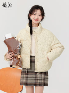 Áo khoác MUTU nữ làm bằng vải cotton họa tiết hoa dày dặn có túi