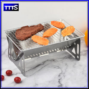 Portable Stainless Steel Camping Grill Foldable Outdoor Cooking Stove Picnic BBQ Tool