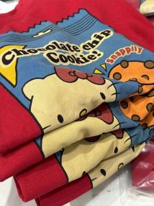 Áo Thun Cotton Tay Ngắn in Họa Tiết Phong Cách Đường Phố Dành Cho Nữ Mùa Thu Thường Ngày Có Nút Cài Tròn