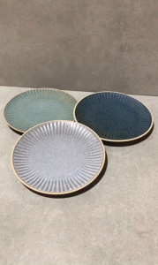 Muraditohome Aesthetic Fluted Stoneware Salad Plate 8.5 inches