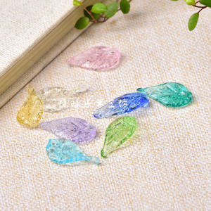 สร้อยคอ จี้ต่างหู เครื่องประดับผม เครื่องประดับแบบยูนิเซ็กซ์ ใบไม้ลูกปัดแก้วประดับแสงในเวลากลางคืน ทำมือใหม่ อุปกรณ์ตกแต่ง