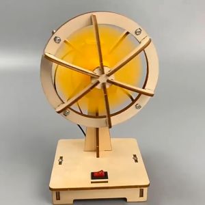 Quạt điện mini bằng gỗ mô hình tự lắp ghép DIY loại có thể quay
