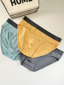 กางเกงชั้นในชายผ้าโมดอลไร้ตะเข็บ ระบายอากาศได้ดี ทรงสามเหลี่ยม ป้องกันแบคทีเรีย กางเกงชั้นในชายเอวกลาง สัมผัสเย็นสบาย กางเกงชั้นในชายทรงสามเหลี่ยมแบบลำลอง