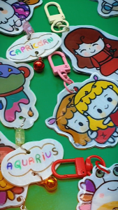 Móc khóa 12 cung hoàng đạo handmade phong cách chibi