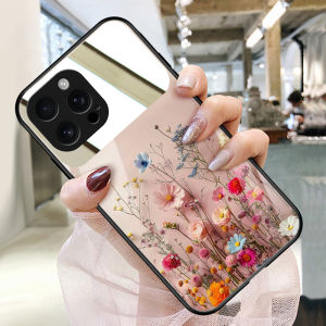 Persian Daisy  16Promax Phone Case Glass with Mirror Makeup Mirror  17 Personality New Model  14 Photo Case