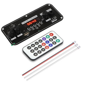 KEBIDU | KEBIDU Bluetooth WMA WAV Decoding Board 20W Audio Amplifier DC 3.7-5V MP3 Player Home Car Music Player Module TF FM Radio Mic