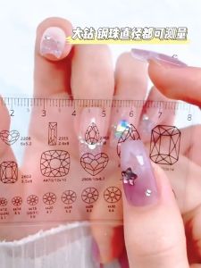 Ready Stock💖Nail Measurement Finger Soft Ruler 美甲穿戴甲假指甲片测量软尺透明卡片刻度可量钻美甲店专用工具尺