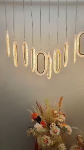 【Local shipping】New Wedding Props Shell Heart Moon Hanging String Wedding Ceiling Welcome Area Decorative Light