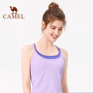 Camel womens breathable yoga bra sports knitted vest