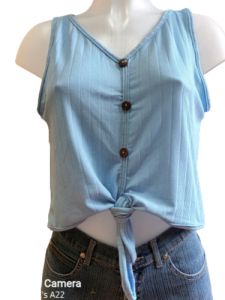 Jessie Knitted sleeveless Top Front tie