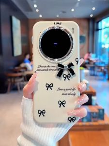 Vivo X200 X100 Pro เคส Vivo X200 X100 5G สีดำตัวอักษรภาษาอังกฤษโบว์เคสนิ่มสำหรับป้องกัน